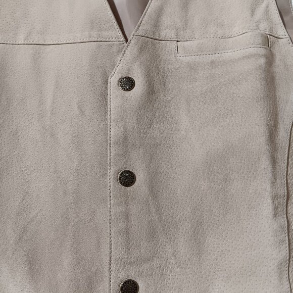 Men's "Personal Choice" Suede Vest with Snap Closure / Sand color / Size Large - Picture 7 of 14